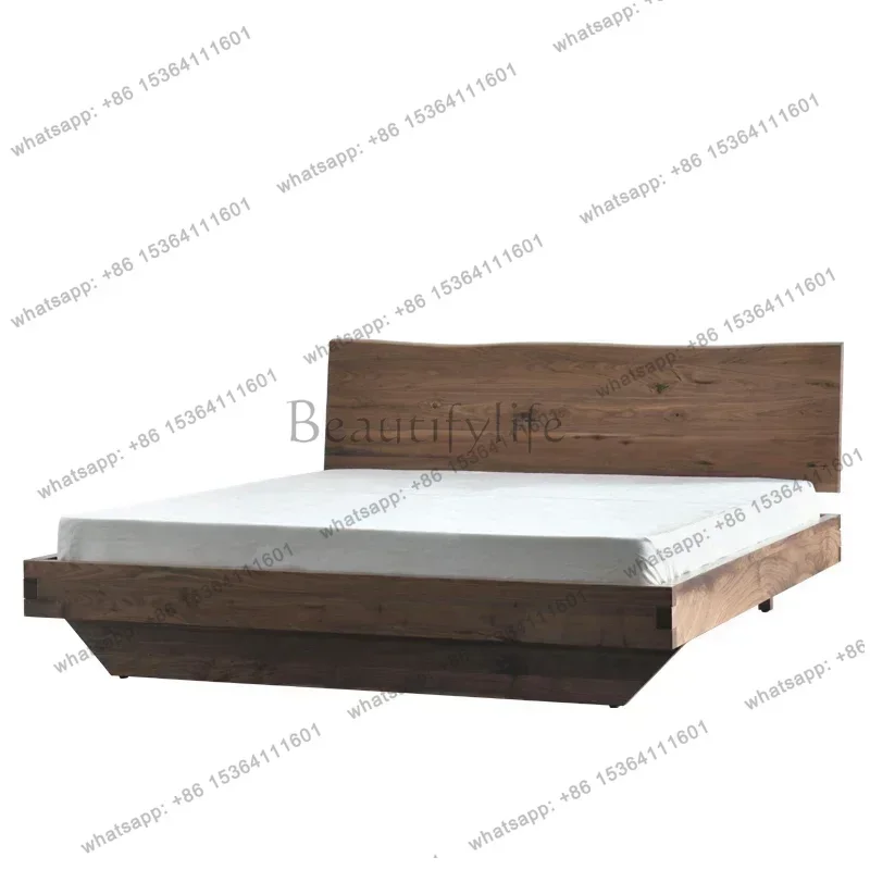 Lazy European Double Bed Platform Nordic Elegant Solid Wood King Bed Bases Headboards Modern Letto Matrimoniale Trendy Furniture