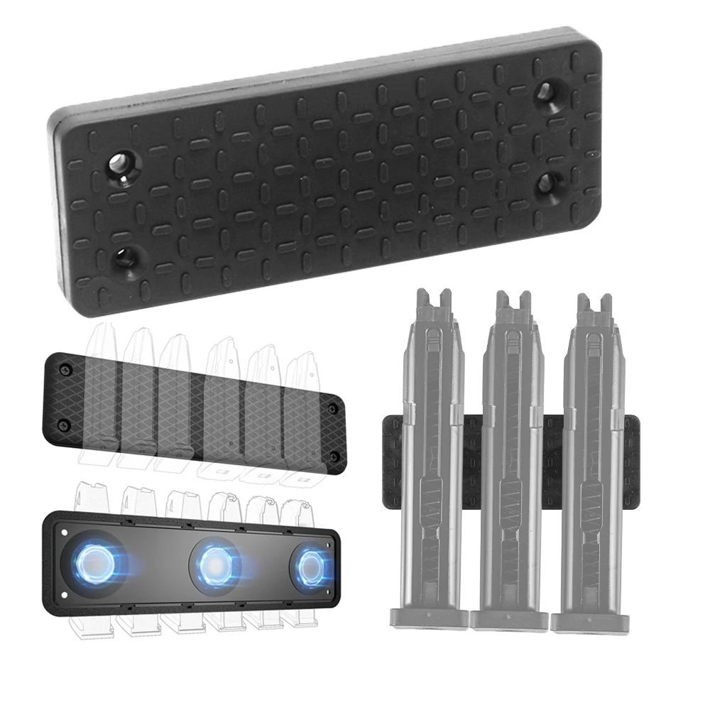 Support magnétique pour pistolet 42Lbs, support magnétique pour dissimulation d'arme, support magnétique pour pistolet avec vis et adhésif pour bureau mural de véhicule domestique