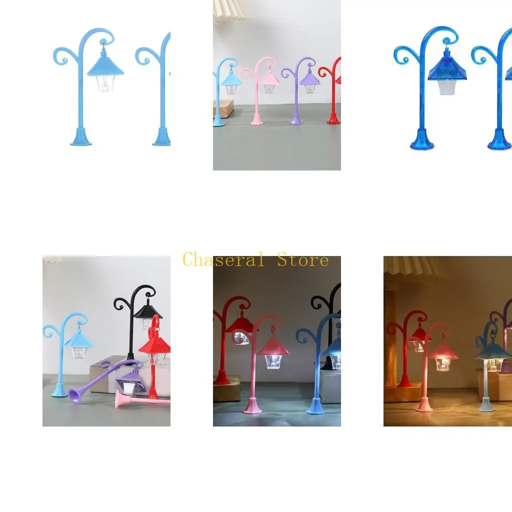 

E7CE 2 шт. миниатюрная модель уличного фонаря для украшения кукольного домика 1/12 и садовой сцены