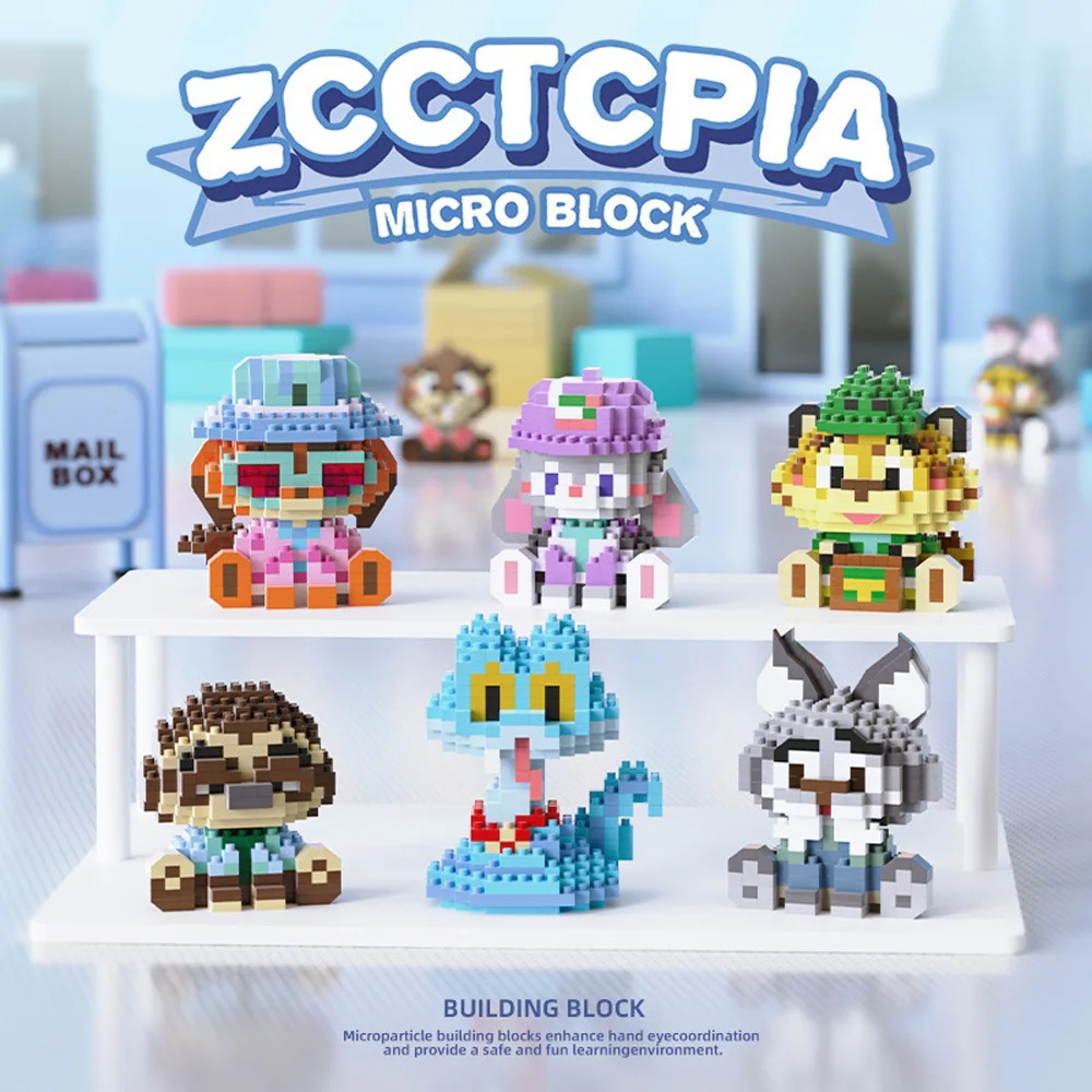 

Classic Disney Zootopia 2 Character Building Blocks, Judy Nick Gary Assembly Bricks Toys, Cartoon Collectible Model for Children