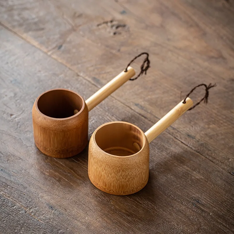 400ml Soup Serving Ladle Bamboo Water Ladle Soup Kitchen Utensils Japanese Ladles Style Ladel Spoons Kitchen Garden