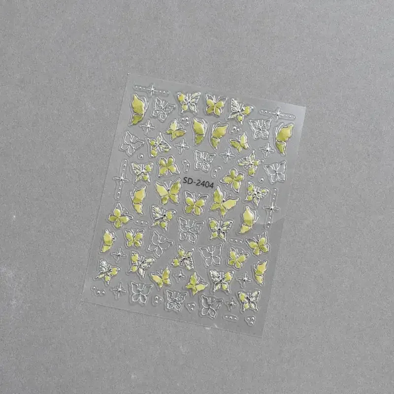 هلام فراشة مسمار الفن ملصق الرغبة النقية نمط 3D فراشة تنقش مسمار ملصق حالمة فراشة مسمار DIY الزخرفية