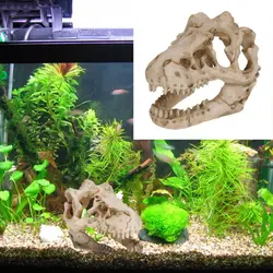 Creative Simulation Dinosaur Skull Escape House Aquarium Fish House Cave Decorative Terrarium Landscaping Decoration