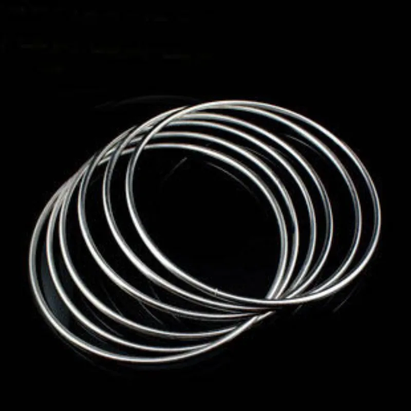 Chinese Linking Rings 6 Rings Set,Magnetic Lock 30cm Chrome Magic Tricks Stage Street Magia Illusion Gimmick Props Professional