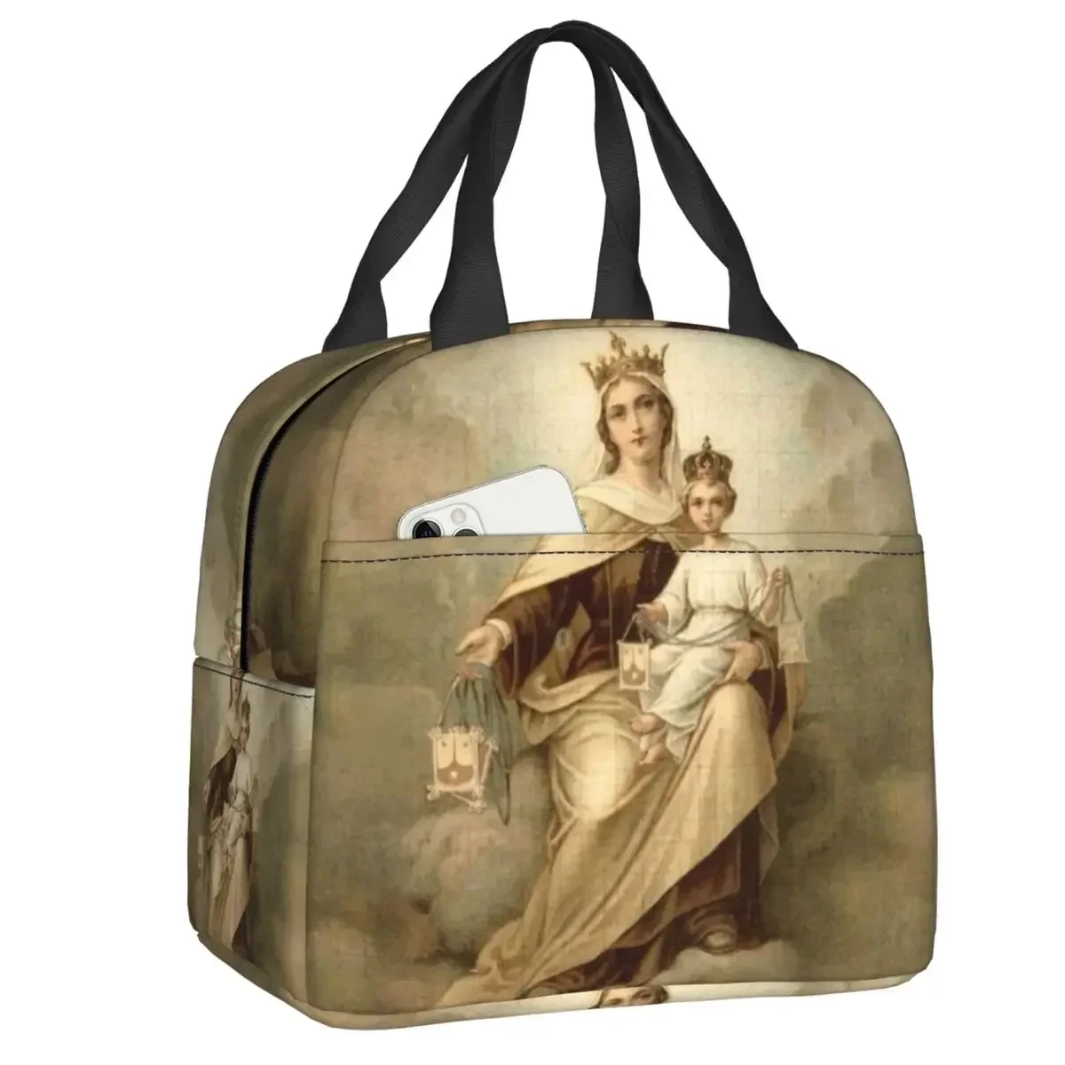 مخصص سيدة جبل الكرمل معزول حقيبة الغداء للعمل مدرسة الكاثوليكية مريم العذراء مقاوم للماء برودة صندوق غداء حراري #1