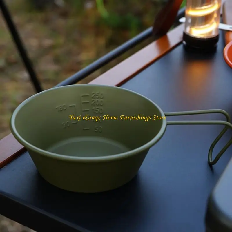 

W8EA 4Pcs Stainless Steel Mixing Bowls Nonstick Metal Serving Cup with Folding Handle
