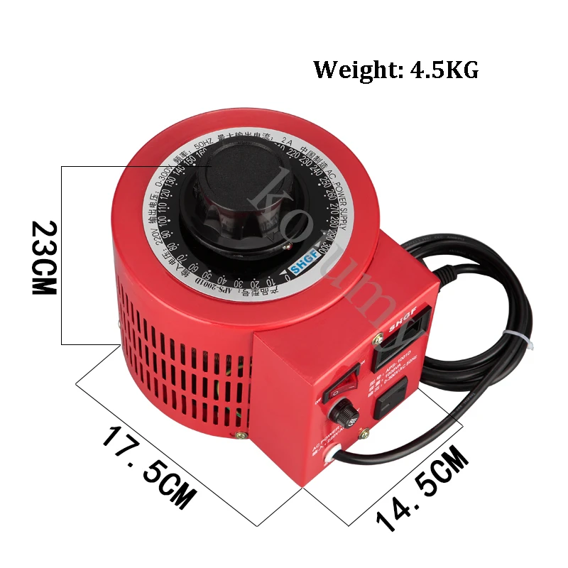 Imagem -04 - Regulador de Tensão Variável Variável do Transformador Ajustável Monofásico Fonte de Alimentação Reguladora ca 220v 0300v