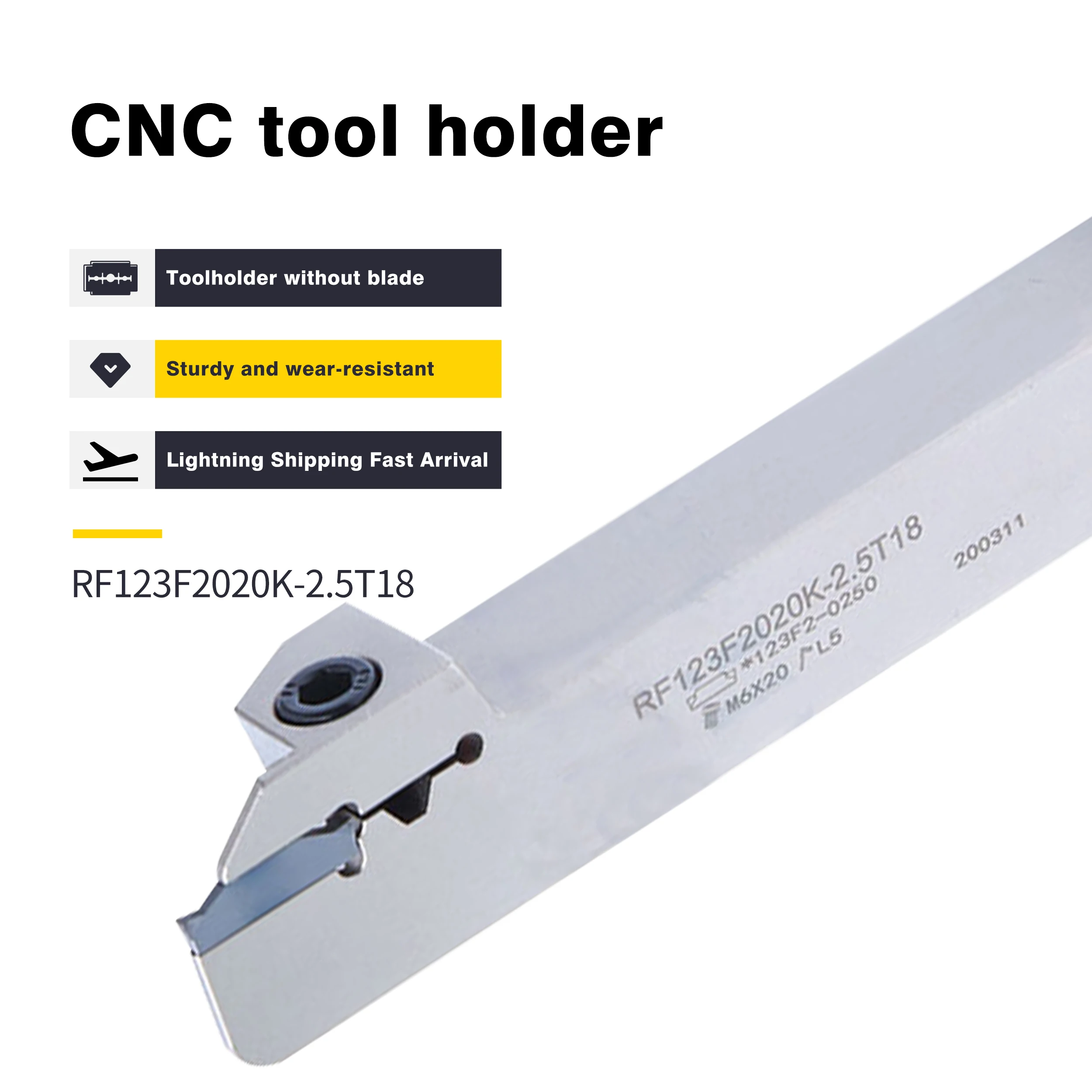 

RF123T06-1212BM RF123G2525M-3T20 Slotting Tool Holder CNC Lathe Tool RF123F2020K-2.5T18 Grooving Turning Tool Spring Steel Arbor