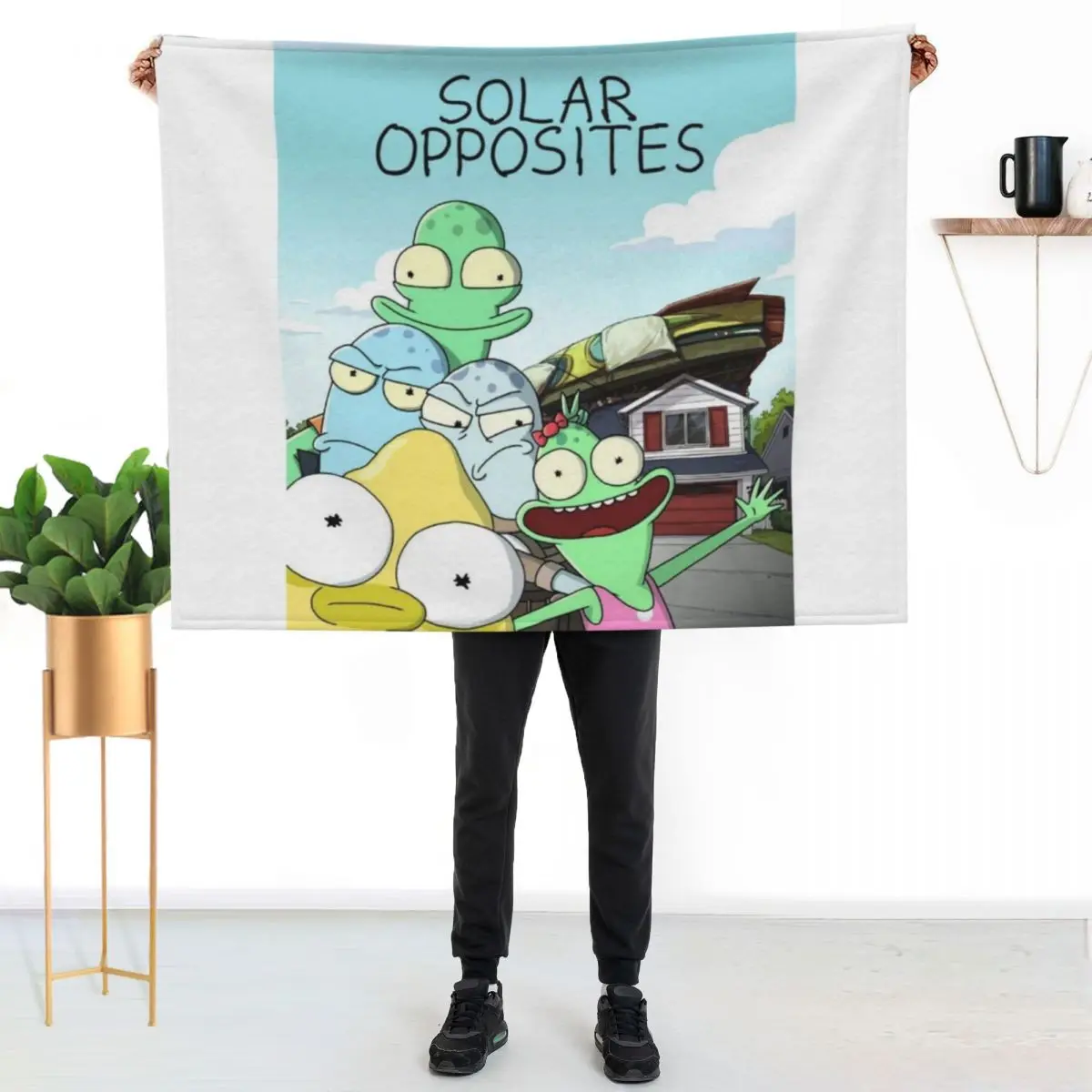 Solar Opposites Family Throw Blanket Heavy Hairy Flannel Cute Plaid Warm Blankets
