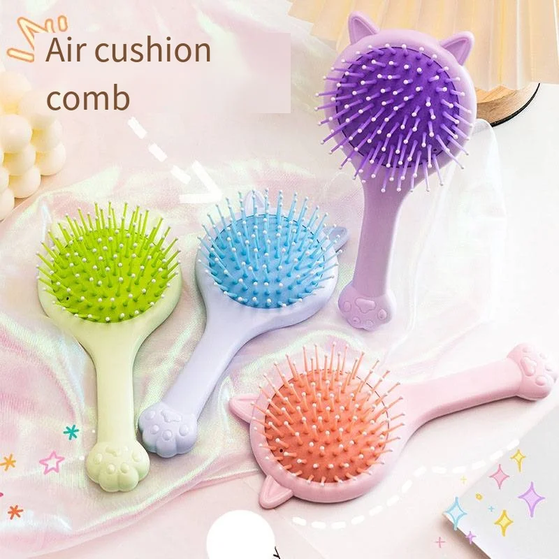 Original Cute 4 Color Cat Claw Air Bag Comb Air Cushion Comb Small Mirror V Scalp Head Meridian Massage Comb