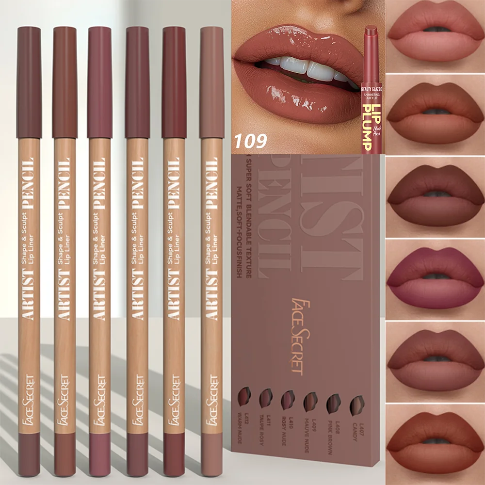 Ensemble de brillant à lèvres marron foncé avec huile de couleur, brillant à lèvres solide et hydratant, rouge à lèvres gelée, crayon à lèvres velours mat, 7 pièces