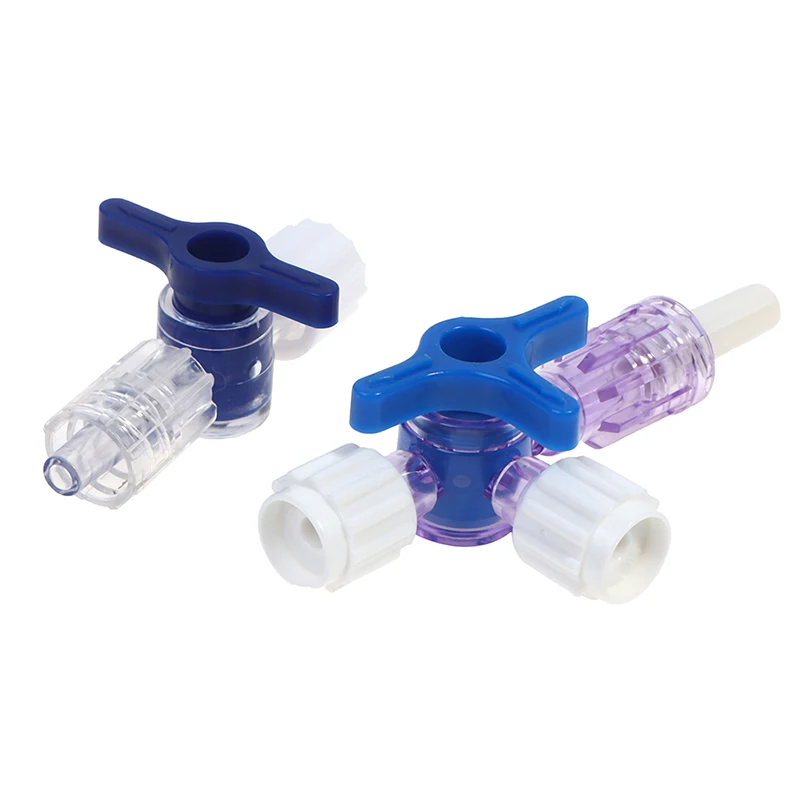 Plastic Two Way Three Way Stop Cock For Clinical Hospital Luer Lock Adapter Stopcock Flexiable T-Connector Extension Tube