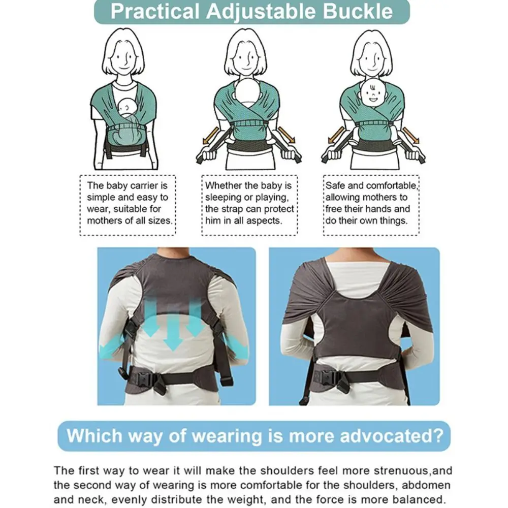 

Ergonomic Newborn Baby Sling Wrap Breathable Adjustable Toddler Carring Belt Stretchy Infant Carrier Backpack Mommy