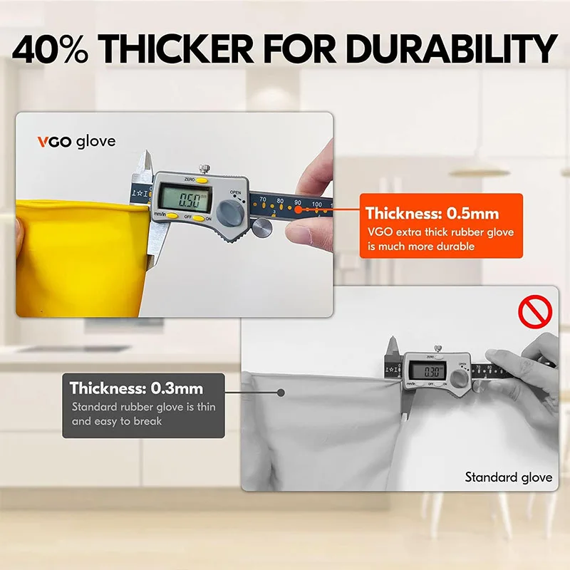 Extra Thickness Dishwashing Long Sleeves Rubber Gloves, Yellow Glove,Waterproof,Reusable, Kitchen Cleaning, Working Safety