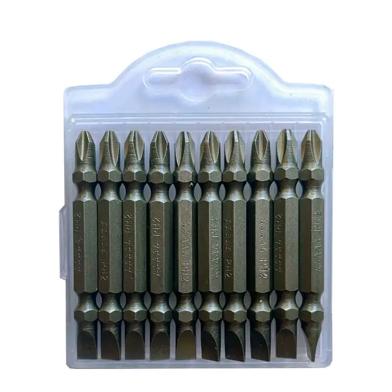 Cross-Shaped Single-Head Electric Tool Accessories - 1/4 Inch Magnetic Cross Double-Dead Bit, 65mm Length Rotary Bit 10pcs-set