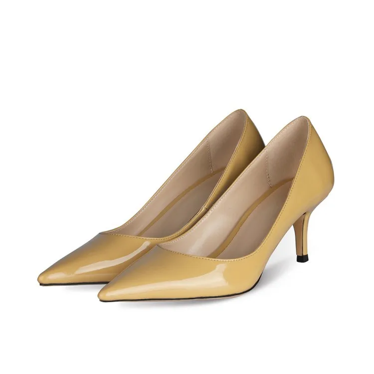 

Bloomsteps Pointed Patent Leather High Heel Pumps Autumn New Simple Commuter Shoes Work Shoes Stiletto Women's Shoes