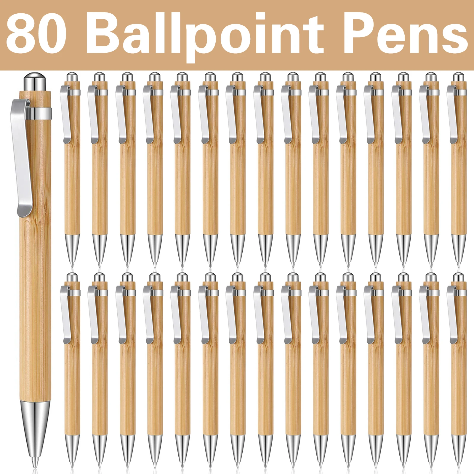 

80Pcs Bamboo Ballpoint Pen Wholesalers Office & School Supplies Pens & Writing Supplies Gifts Bamboo Pen