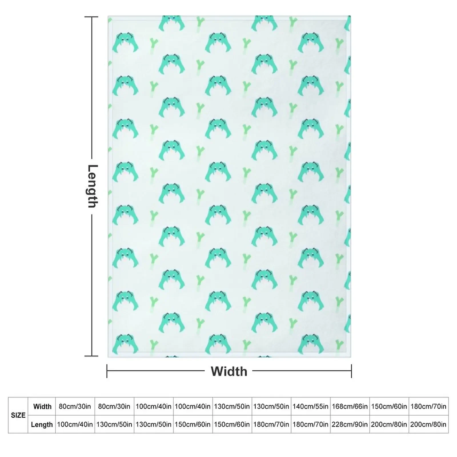 Miku & Leek pattern Throw Blanket Summer Retros Blankets