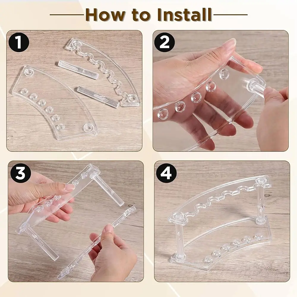 Durable Plastic 6-Slots Pen Holder 6-Slots Vertical Pen Display Stand Desk Organizer Eyebrow Pen Stand School