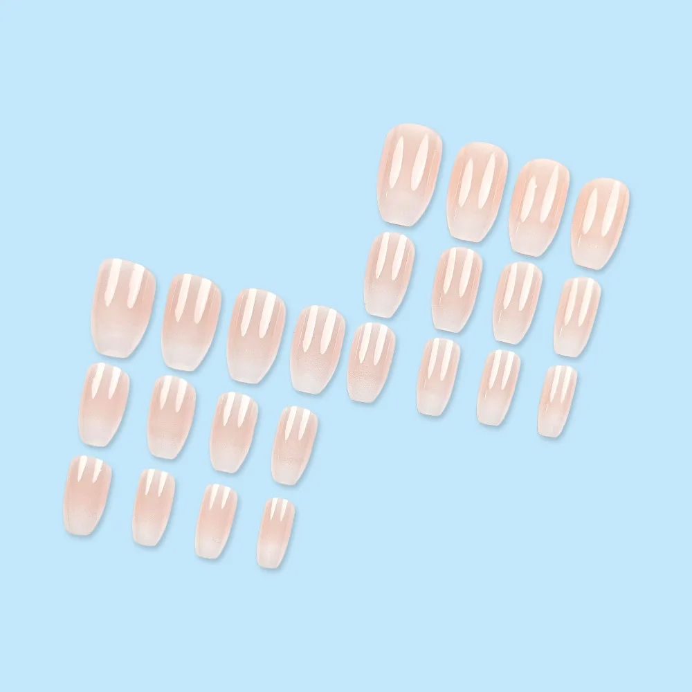 Wearable Pink and White Gradient Nail Patch, Simple Whitening Tube Nail Patch, Cross border Hot Selling, Wearing Armor