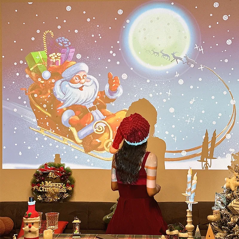 

Игрушка для рождественской проекционной камеры, трендовый атмосферный проектор, идеально подходит для фотографий в сочельник пар и праздничного реквизита.