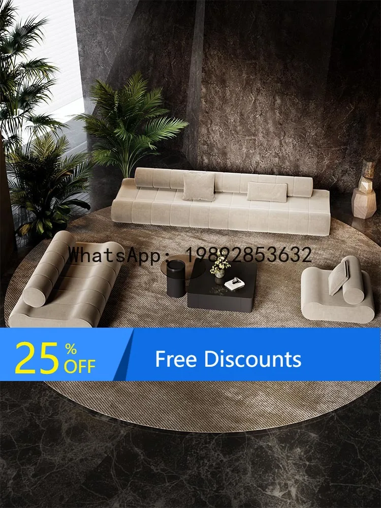 

LYY Business Straight Row Sofa Rest Area Reception Light Luxury Office Meeting Discussion Sales Office Hotel Lobby Clubhouse