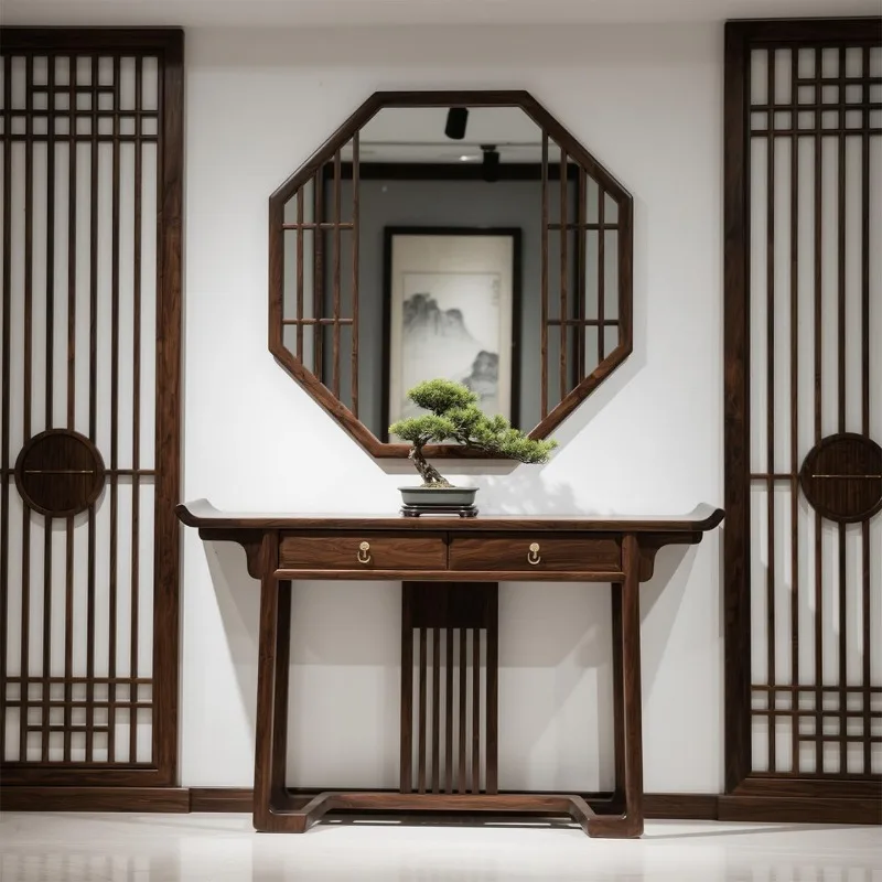 Table in the hall North American black walnut strip desk Living room against the wall table Solid wood porch cabinet