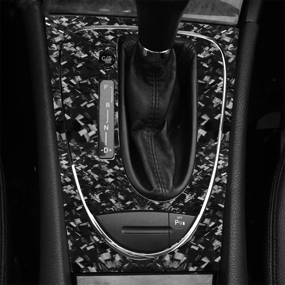 

For Mercedes-Benz E-Class W211 2003-2009 Forged Carbon Fiber Central Gear Shift Control Panel Trim Set Car Accessories Sticker
