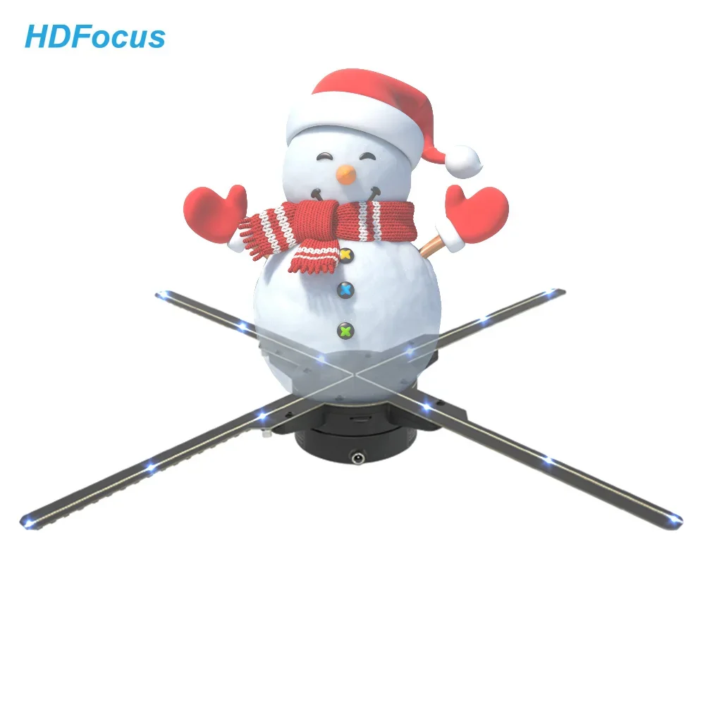 3d Hologram Projector Fan 4 Blades Hologram 50cm Big Holographic Led Advertising Display Cloud Wifi App Control
