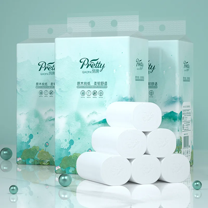 24/30 rollos de rollos grandes de papel para el hogar, paquete portátil de papel higiénico, venta al por mayor, fábrica, limpia las manos, papel higiénico, pulpa de madera