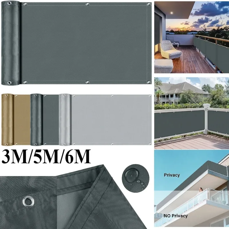 شرفة شاشة الخصوصية مقاوم للماء غطاء سياج الفناء حديقة ظلة الشراع المأوى الأشعة فوق البنفسجية حماية في الهواء الطلق سطح الشرفة غطاء القماش #3