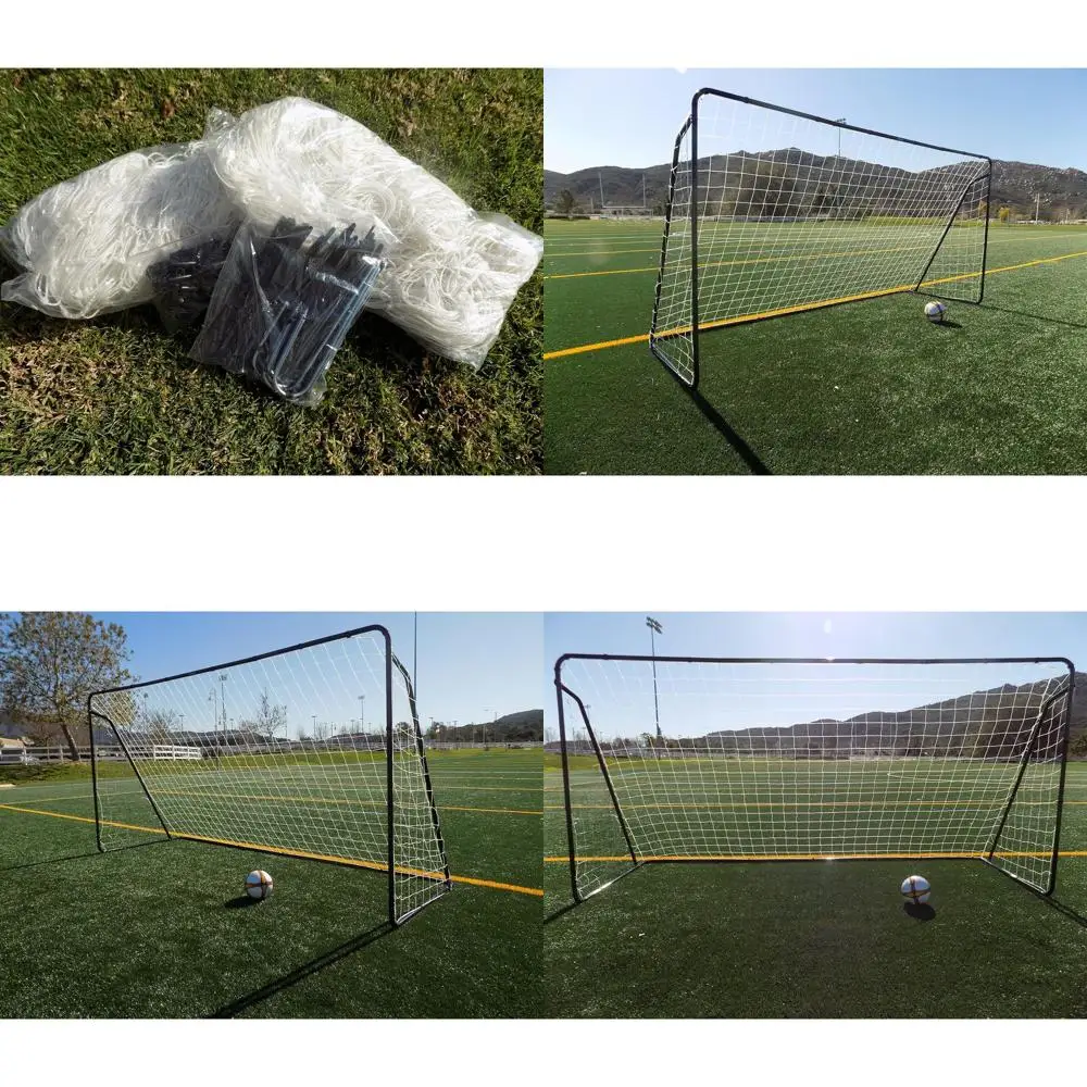 

Portable 12ft x 6ft Powder Coated Galvanized Steel Soccer Goal with Net - All Weather, 1 Year Warranty, Ideal for Backyard Train