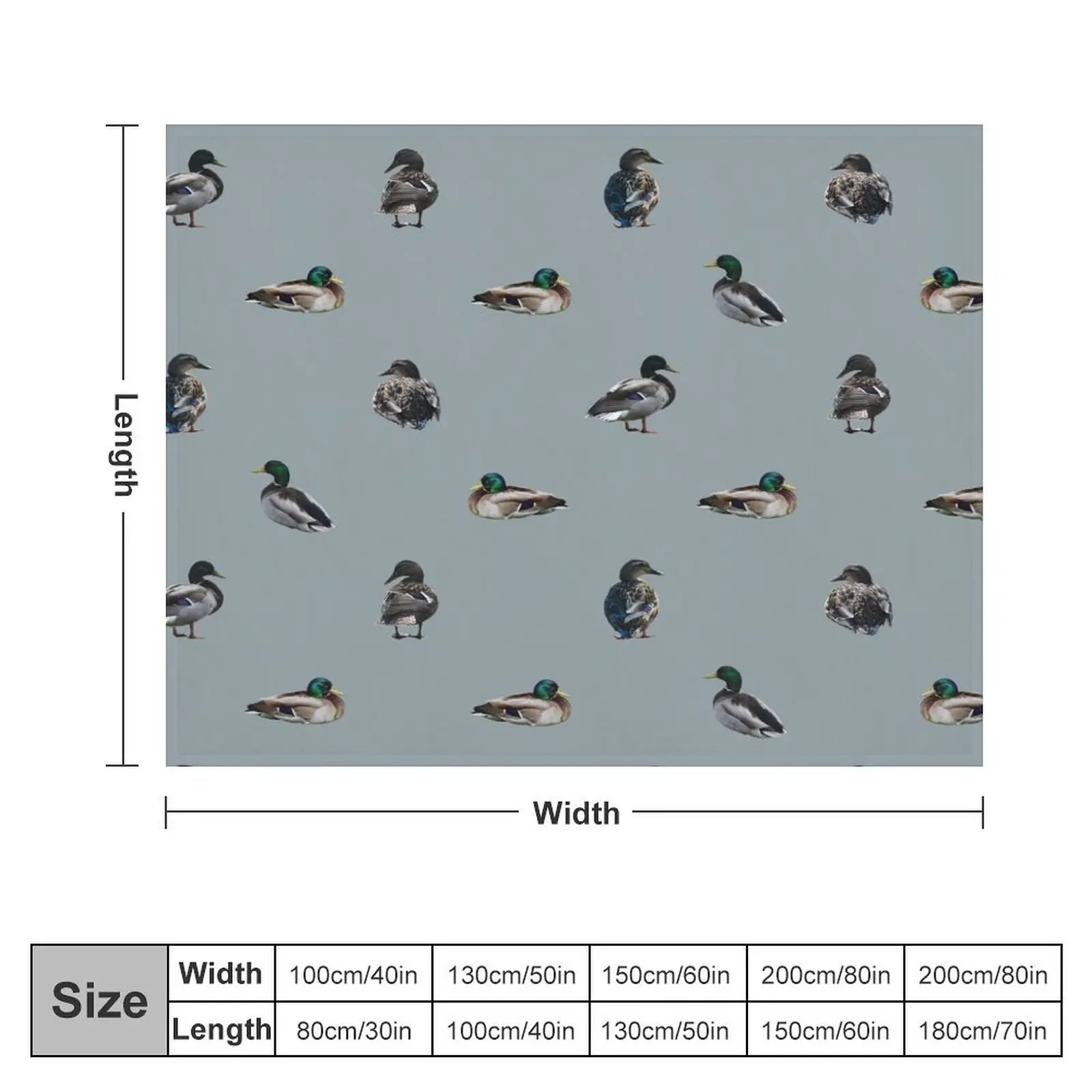 Mallard Duck Pattern Print Throw Blanket Multi-Purpose Furrys Hair Fashion Sofas Blankets