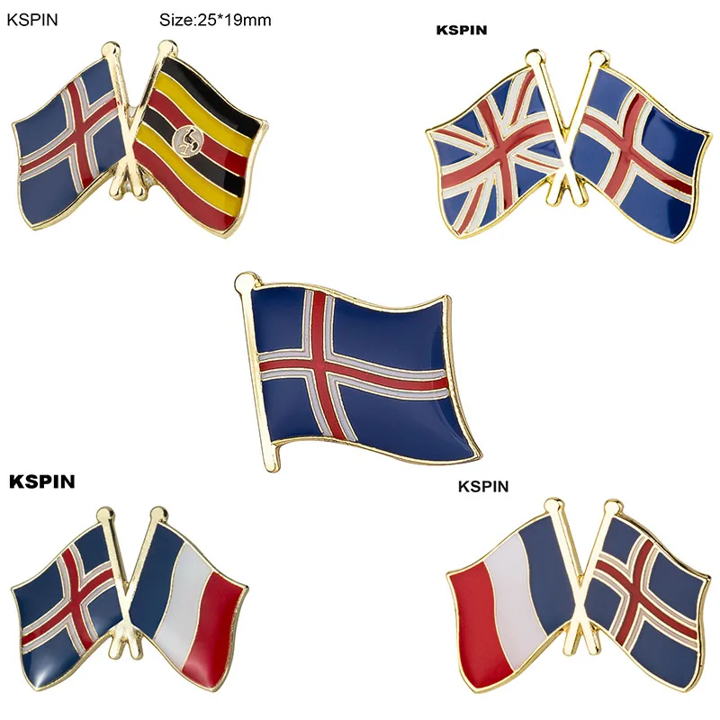 Iceland Flag Badge Brooch Natinal Lapel Pins Flag Lapel Pins Country Flag Badge