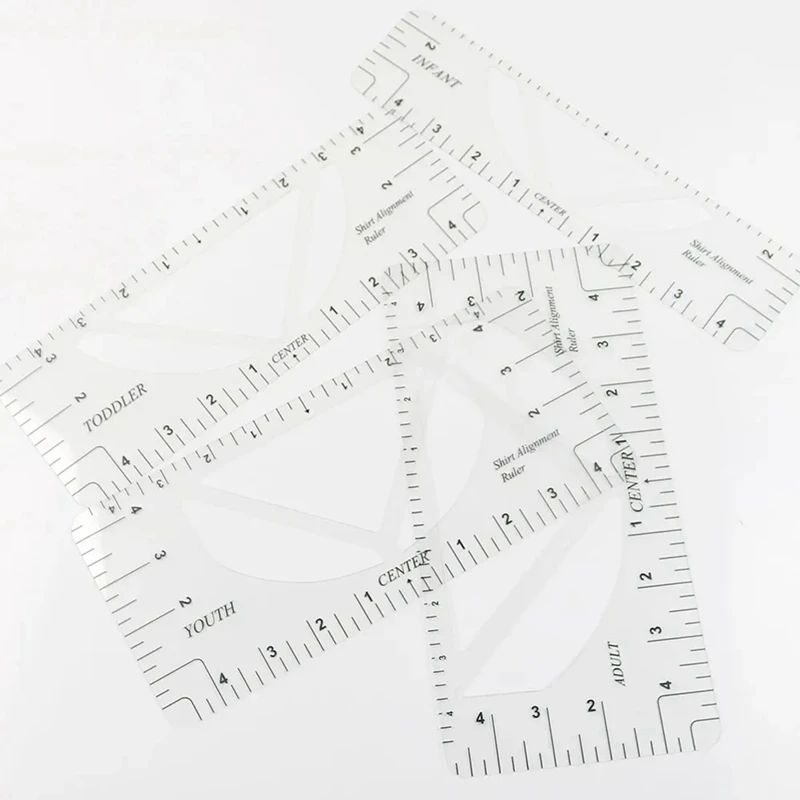 T-Shirt Ruler Guide PVC Shirt Alignment Tools Ruler For Adult Youth Infant Toddler Sewing Replacement