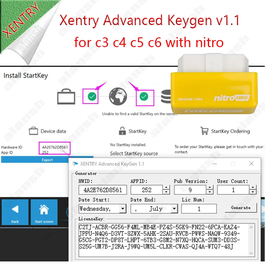 MB Star C3 C4 Active Xentry Advanced Developer V1.1 Keygen Calculator Activation Cracker C5 C6 + nitro