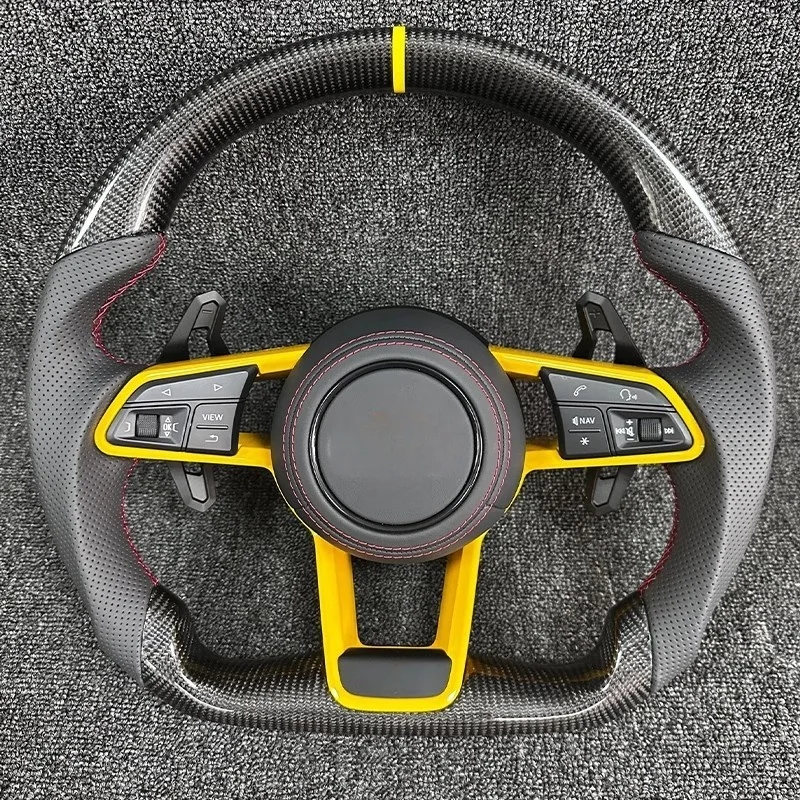 

Рулевые колеса из углеродного волокна для Audi A3 A4 A4L A5 A7 A8 Q5 Q7 Q8 TT R8 Замшевый автомобильный руль Автомобильные аксессуары