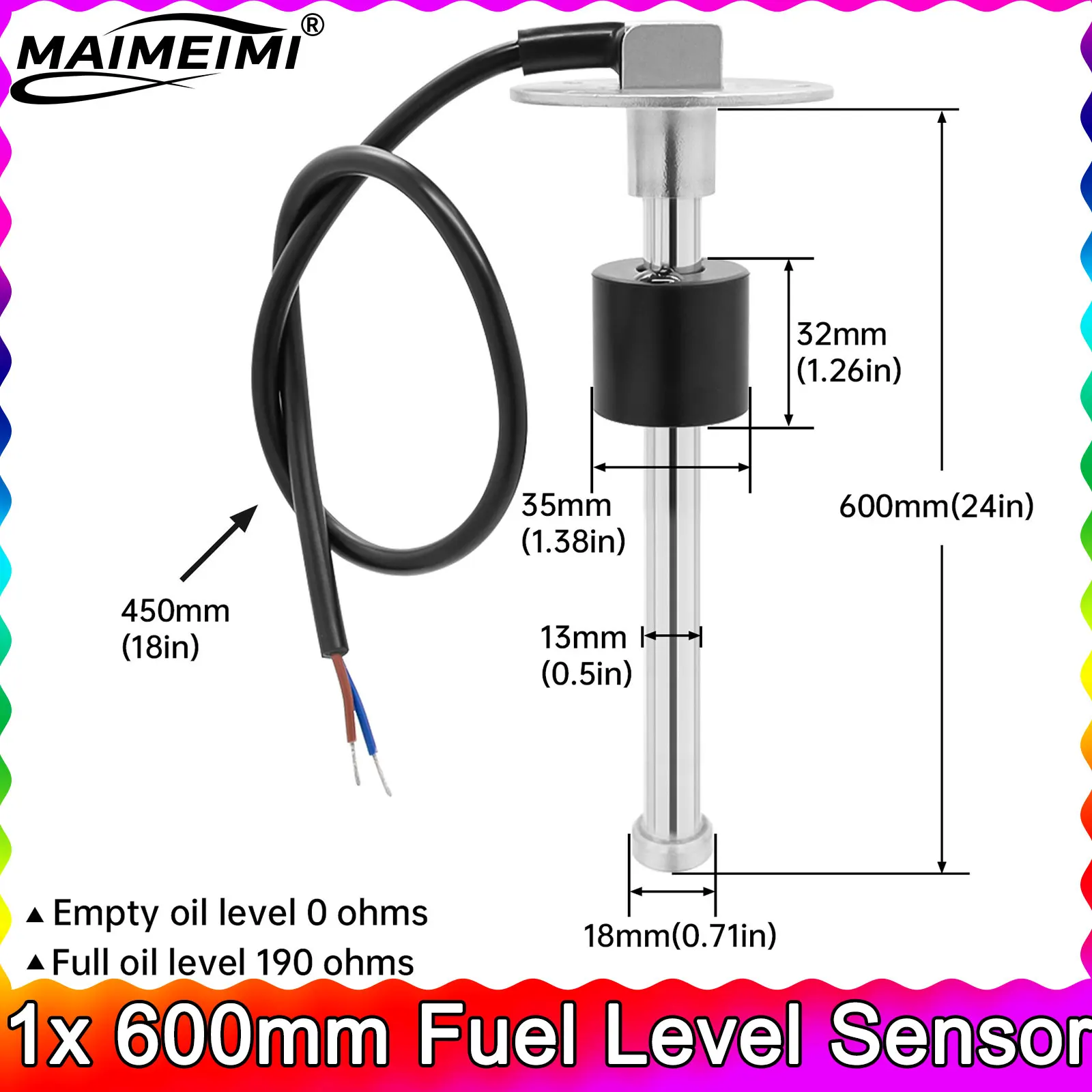 1Pc 600Mm Sensors W…