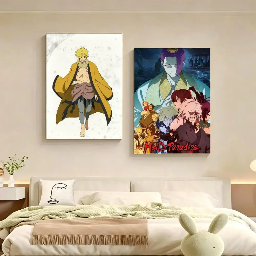 Anime Hell's Paradise Poster Poster Multiple Sizes  frameless Creamy Style Wall Art Home Decor For Living Room Bedroom Wall Deco