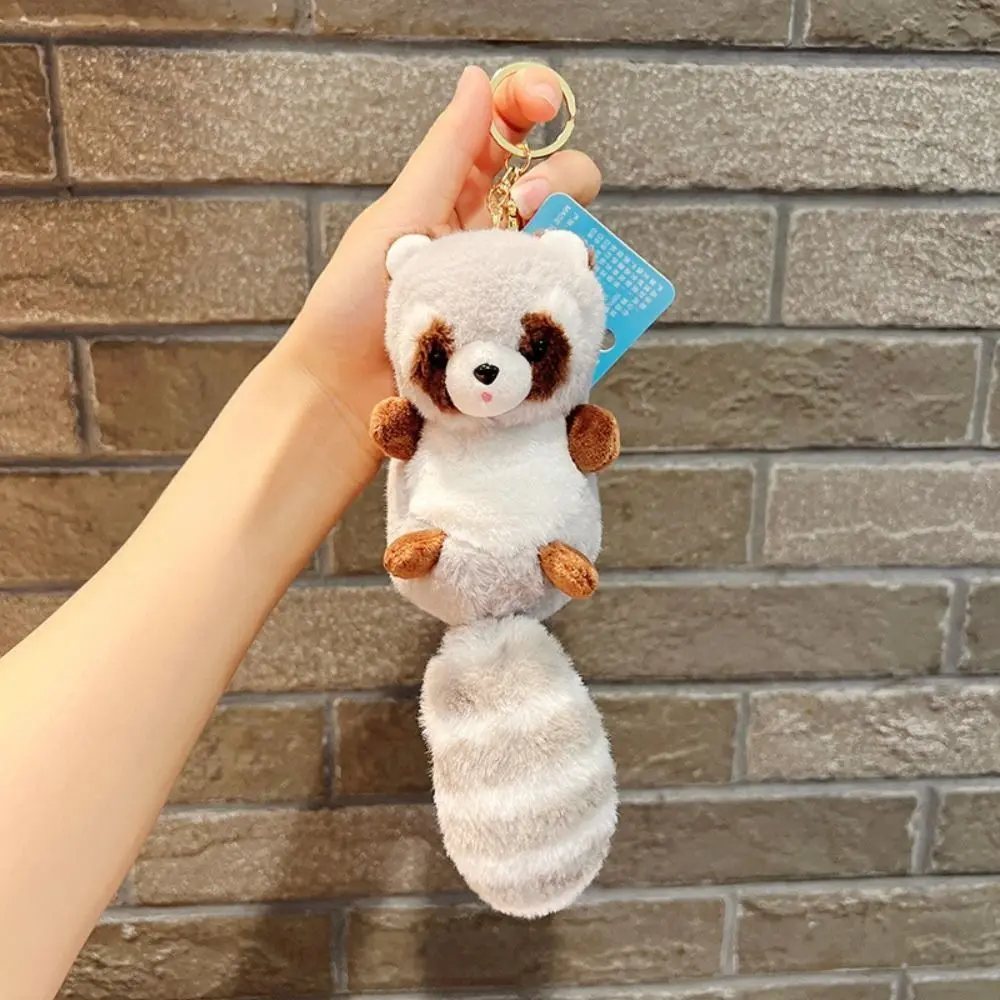 Porte-clés en peluche de raton laveur, pendentif en peluche, accessoires de sac, jouets d'animaux en peluche, beurre