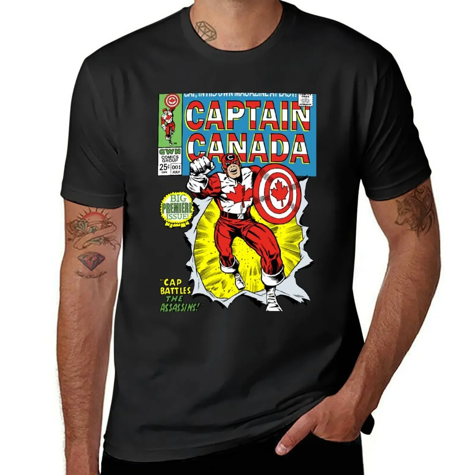 

CAPTAIN CANADA T-Shirt kawaii clothes gifts for boyfriend valentines boutique clothes anime tshirt mens t shirts top quality