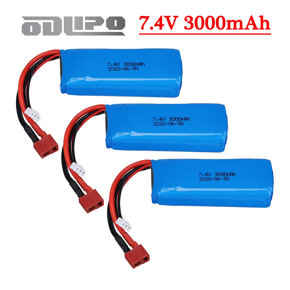 Upgrade 2s 7.4V 3000mAh Lipo battery For Wltoys 144001 Car Rechargable Battery for Wltoys 124017 104001 12423 12428 RC Car Parts