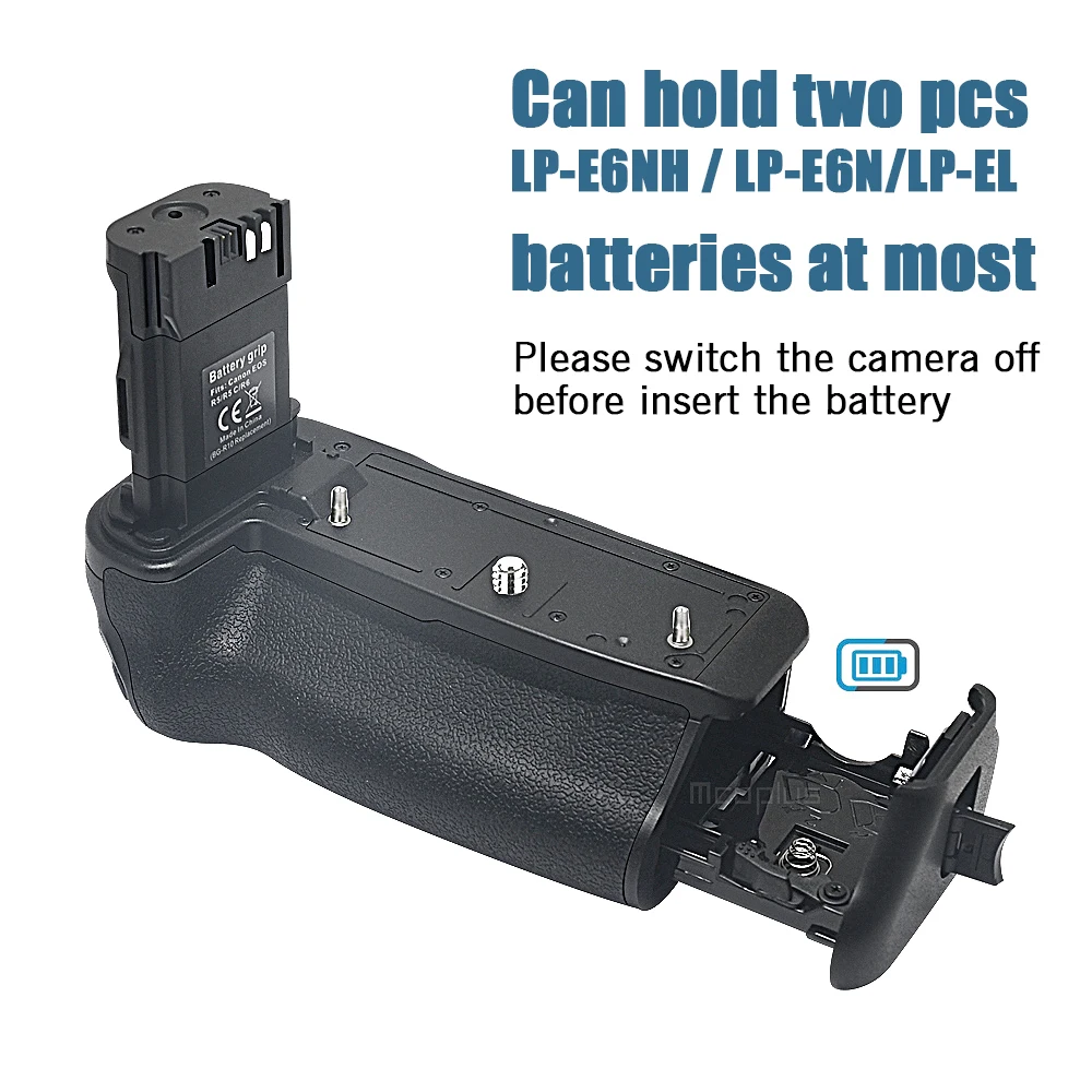 Mcoplus BG-EOS R5 R6 Vertical Multi-funtion Battery Grip for Canon EOS R5 R5C R6 R6 Mark II Camera as BG-R10