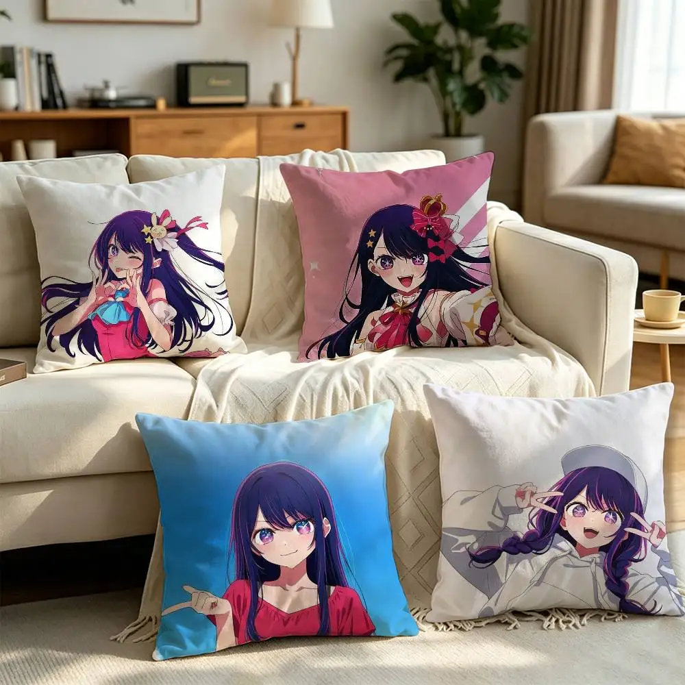 

Anime O-Oshi no K-Ko Idol Hoshino Ai Soft Microfiber Pillowcase Decorative Printed Throw Pillow Cover Home Sofa Decor,Surprise.