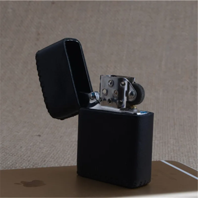 1PC Hand-stitched  Cowhide Leather Durable Protective Sleeve Simple Case Lighter Holster Cover for Zipp Lighter Cover