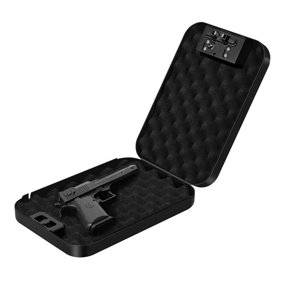 Imagem -02 - Acesso Rápido Pistola Portátil Seguro Impressão Digital Dígitos Código de Desbloqueio Mini Arma Case Seguro para o Escritório Jóias Dinheiro com Cabo de Segurança