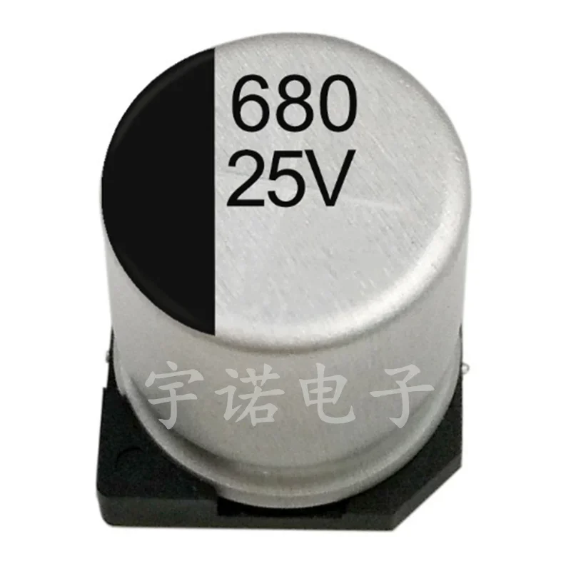 10piece 25v680uf SMD Aluminum Electrolytic Capacitor Volume 10 * 10.5 680uF 25V High-quality Good Quality Patch Size：10x10.5（MM）