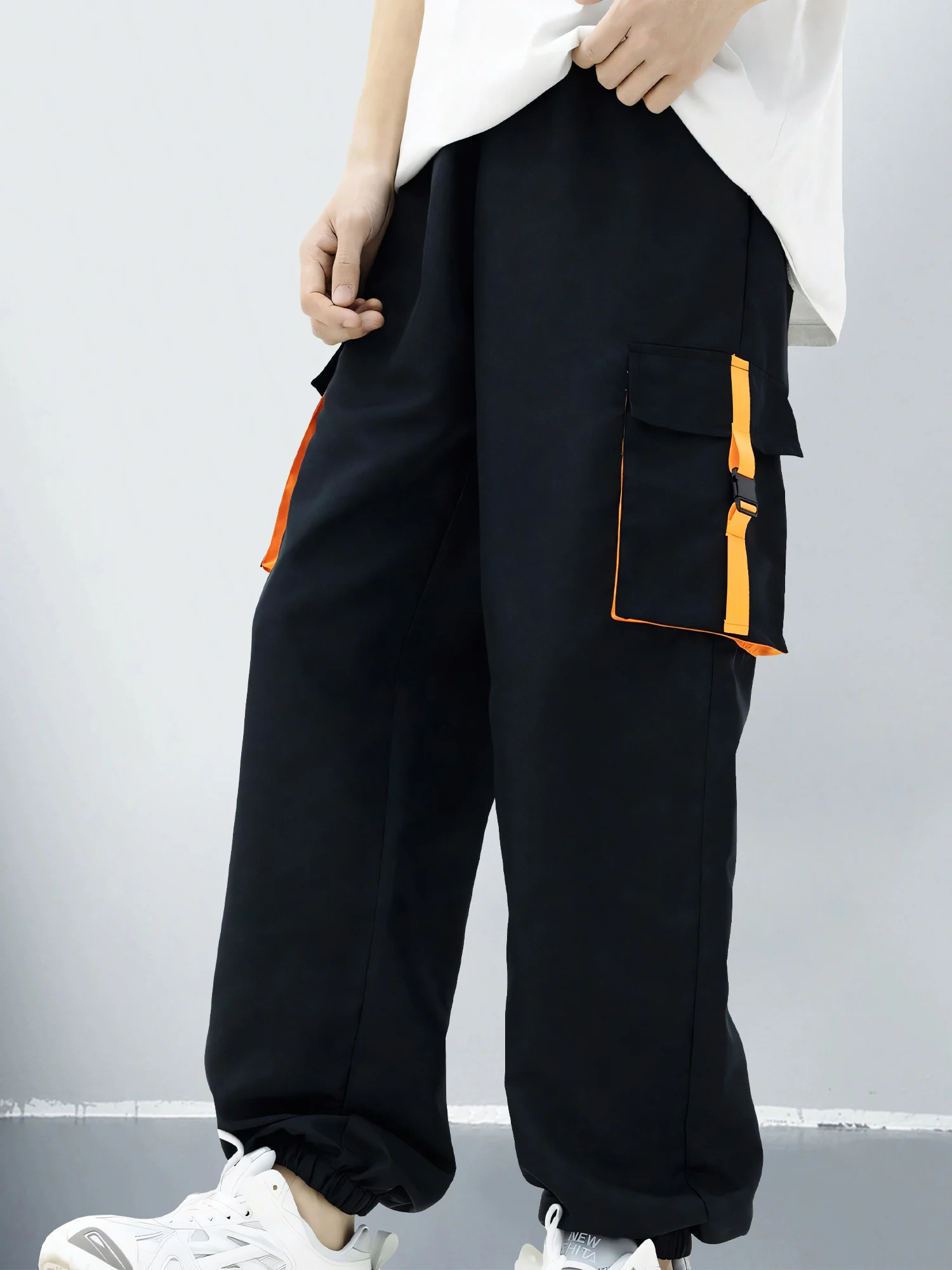 Pantalones para Niños, Overoles Casuales, Multibolsillos, Ropa Diaria para Niños Grandes, Cinturones Elásticos, Colores Sólidos y Cierre Elástico Holgado