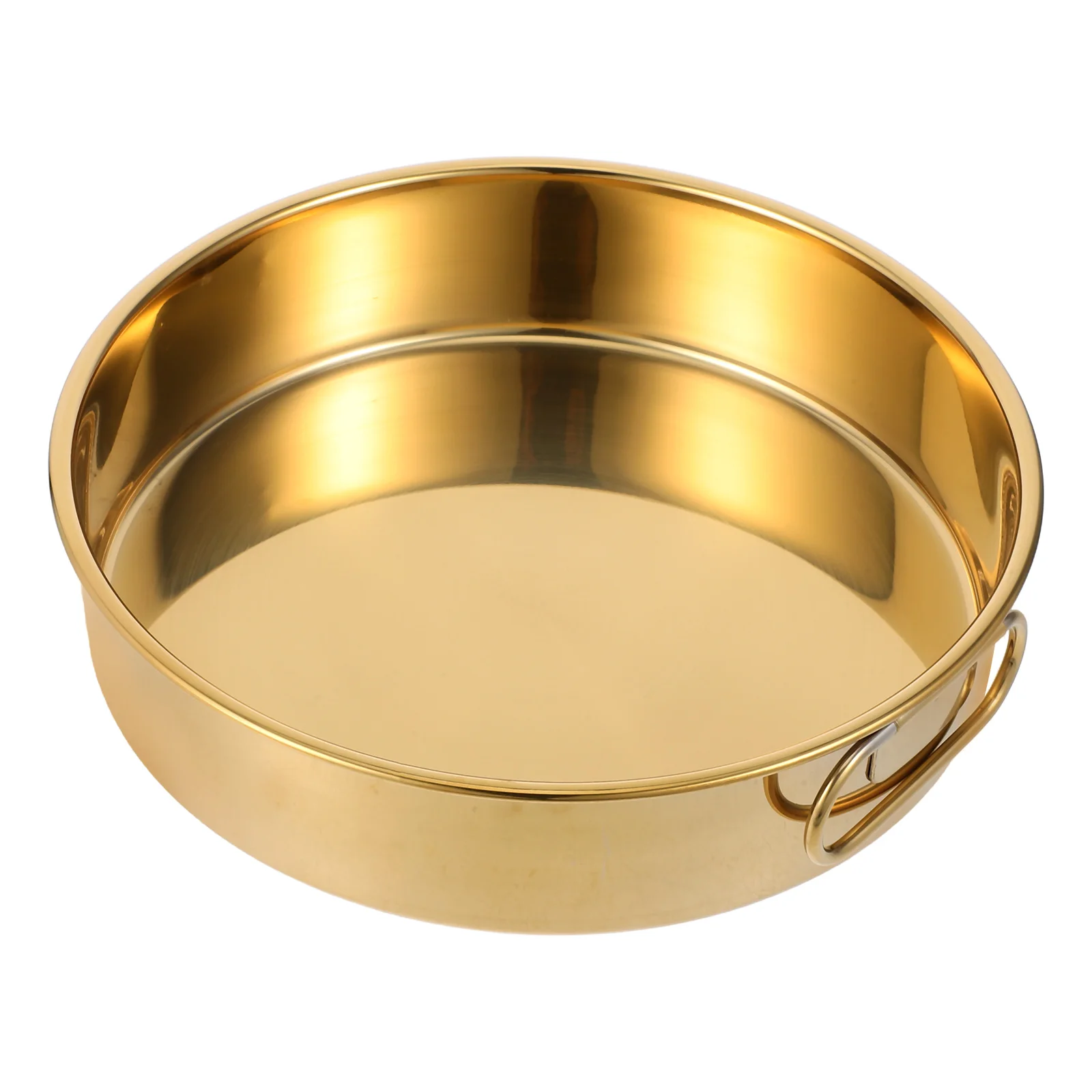 

Stainless Steel Cold Skin Plate 24cm Golden Round Steamer Food Tray Fish Rice Pan Kitchen Supplies Home Use