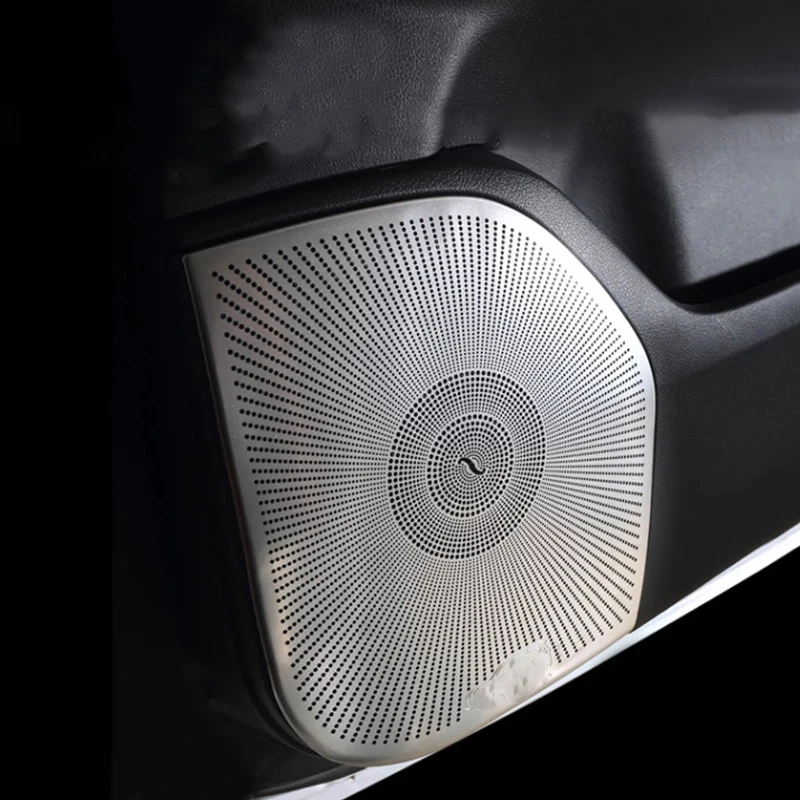 For Lexus LX570 LX 570 stainless steel Door Speaker Ring Cover door Audio Sound Frame Loudspeaker Sticker decoration Accessories